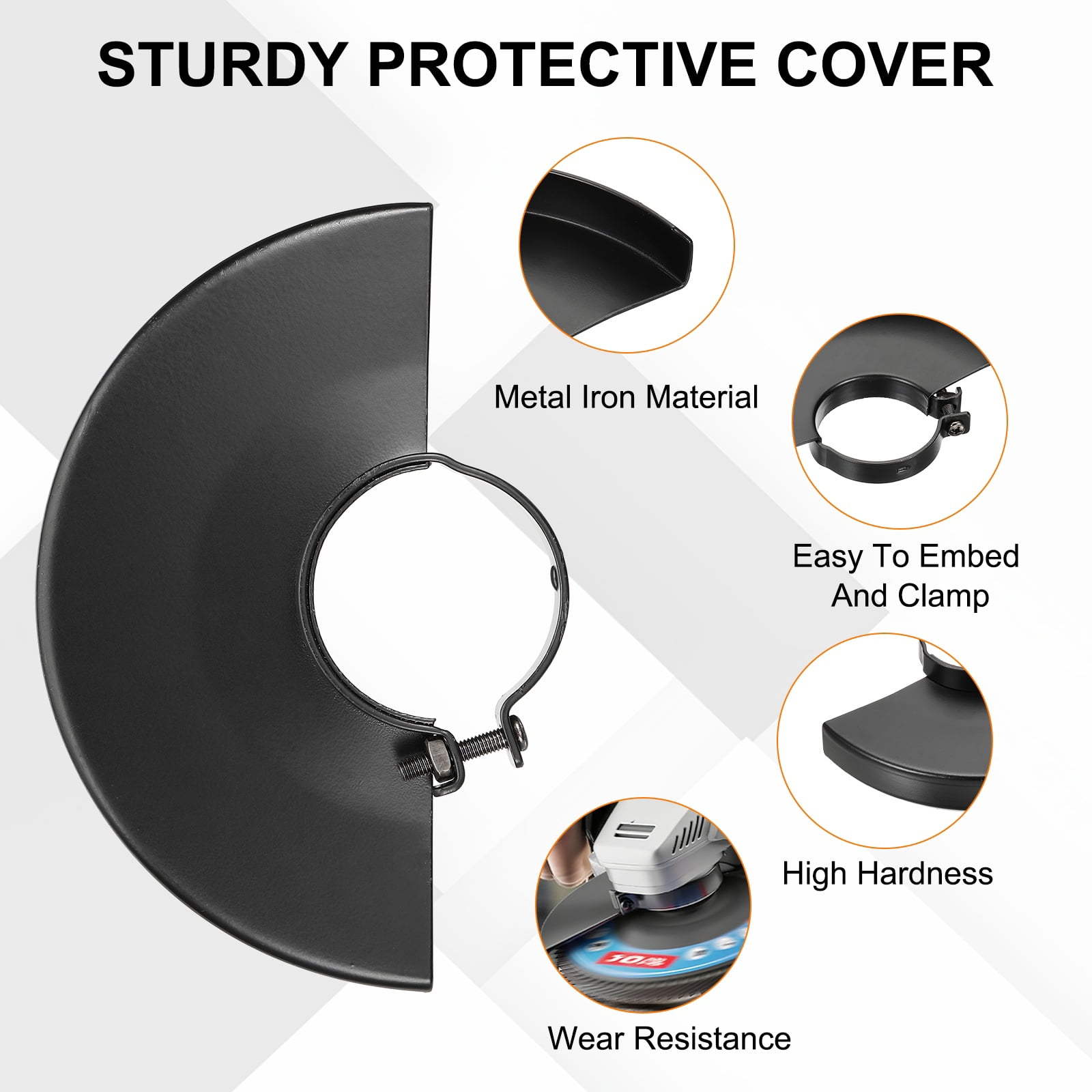 Uxcell Angle Grinder Guard 6-1/2" (163mm) 1.97" Dia, 2Pcs Metal Adjustable Angle Grinder Safety Guard Wheel Disc Blades Protective Cover Shield Replacement, Black