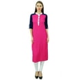 thumbnail image 5 of Phagun Indian Ethnic Rayon Punjabi Kurti For Ladies Mandarin Collar Casual Tunic Blouse, 5 of 5