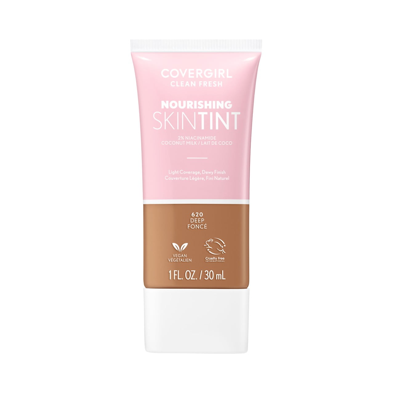 (3 pack) COVERGIRL Clean Fresh Nourishing Skin Tint, Dewy Finish, Deep, 1 fl oz (Packaging May Vary)