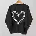 thumbnail image 2 of Zorckvet Women Valentine's Day Pullover Sweatshirts Heart Print Sweater Tops Long Sleeve Crewneck Shirts Fashion Loose Blouse Teen Girls Sweatshirt, 2 of 6