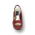 thumbnail image 2 of PEERAGE Linda Women Wide Width Leather Slingback Pump RED 9.5, 2 of 6