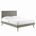 thumbnail image 2 of Modway Alana Queen Modern Wood Platform Bed with Splayed Legs in Gray, 2 of 6