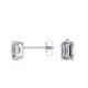 thumbnail image 4 of JeenMata Pendientes Minimalistas con Solitario de Moissanita de Corte Esmeralda de 3 Quilates con Certificación - Chapado en Oro Blanco de 18 K sobre Plata, 4 of 5