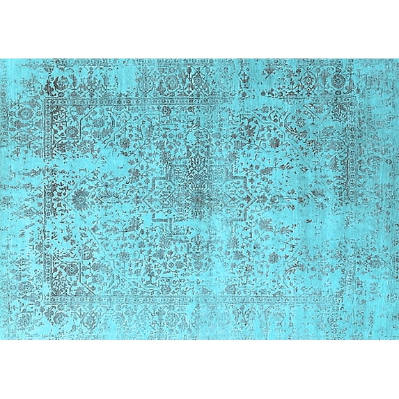 Ahgly Company Indoor Rectangle Oriental Light Blue Industrial Area Rugs, 2' x 3'