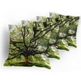 thumbnail image 5 of Ambesonne Nature Throw Pillow Cover 4 Pack, Majestic Tree Thailand, 20", Green Brown, 5 of 7