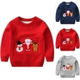 thumbnail image 4 of Odeerbi Toddler Boys Girls Christmas Sweater Cute Winter Thermal Knit Crewneck Sweater Christmas Print Fashion Casual Warm Pullover Knit Sweater Toddler Clothes Blue, 4 of 4