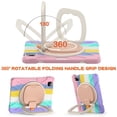 thumbnail image 3 of for iPad Air 6th 11" 2024 M2/Pro 11 2022/2021/2020/2018/Air4/Air5, Rugged Kids Friendly Silicone Case, Folding Stand/Handle Grip Pencil Holder Heavy Duty Protection with Shoulder Strap, Colorful Pink, 3 of 12