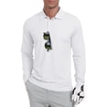 thumbnail image 1 of Polo de golf Askdeer para hombre, manga larga, UPF 50+, color blanco, 1 of 6