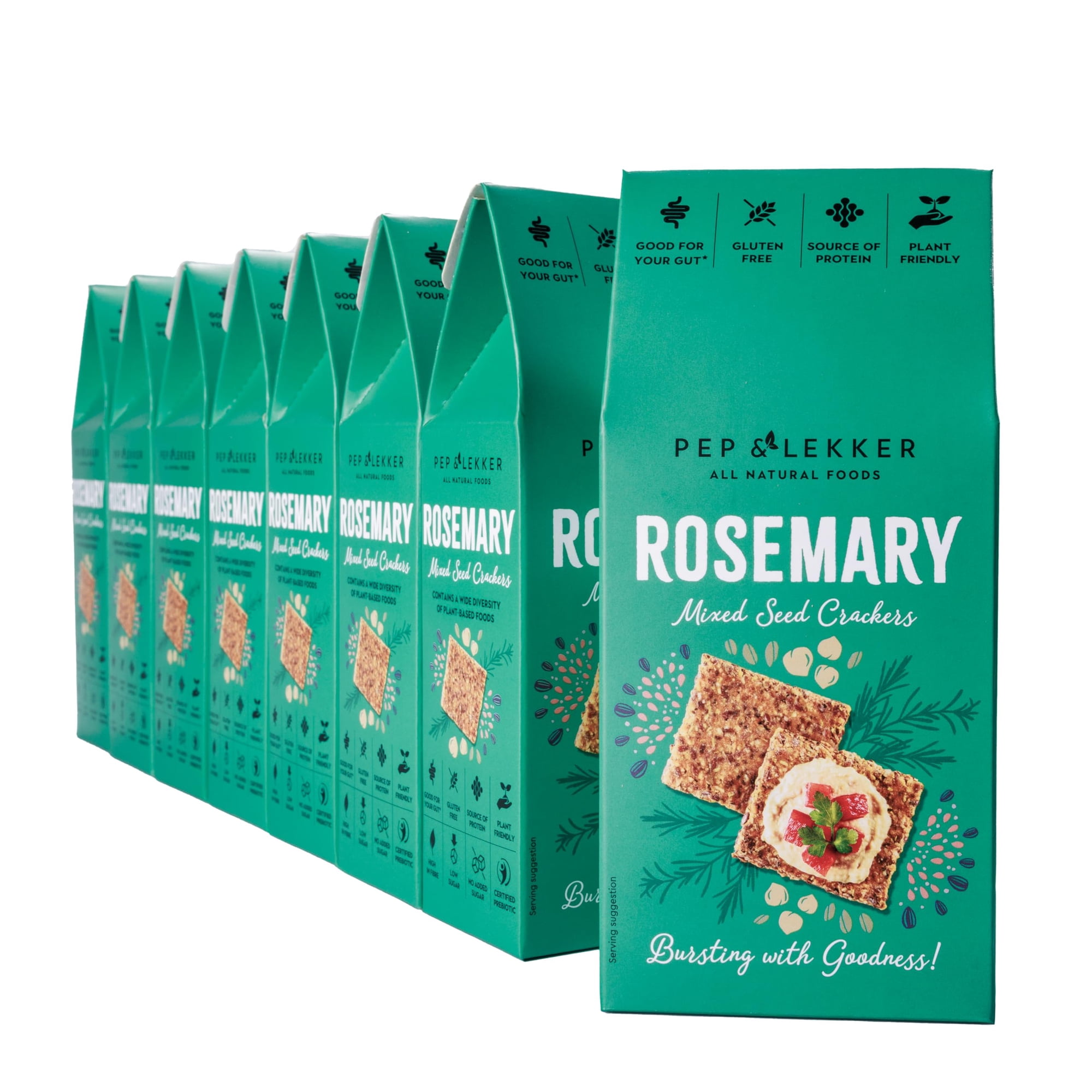 Pep & Lekker Gluten-Free Crackers Rosemary (8 x 110g)