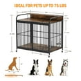 thumbnail image 5 of Juiluna Dog Crate Furniture, Wooden Dog Crate End Table with Adjustable Height & 360° Rotating Feeder, Dog Kennel Indoor with 360° Wheels for Large Dogs, Heavy Duty Dog Crate, Rustic, 5 of 8