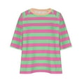 thumbnail image 4 of Htigea Women's Oversized Tshirts Casual Raglan 3/4 Sleeve Crewneck Tee Loose Pullover Striped Printed Crop Shirts Green,L, 4 of 4