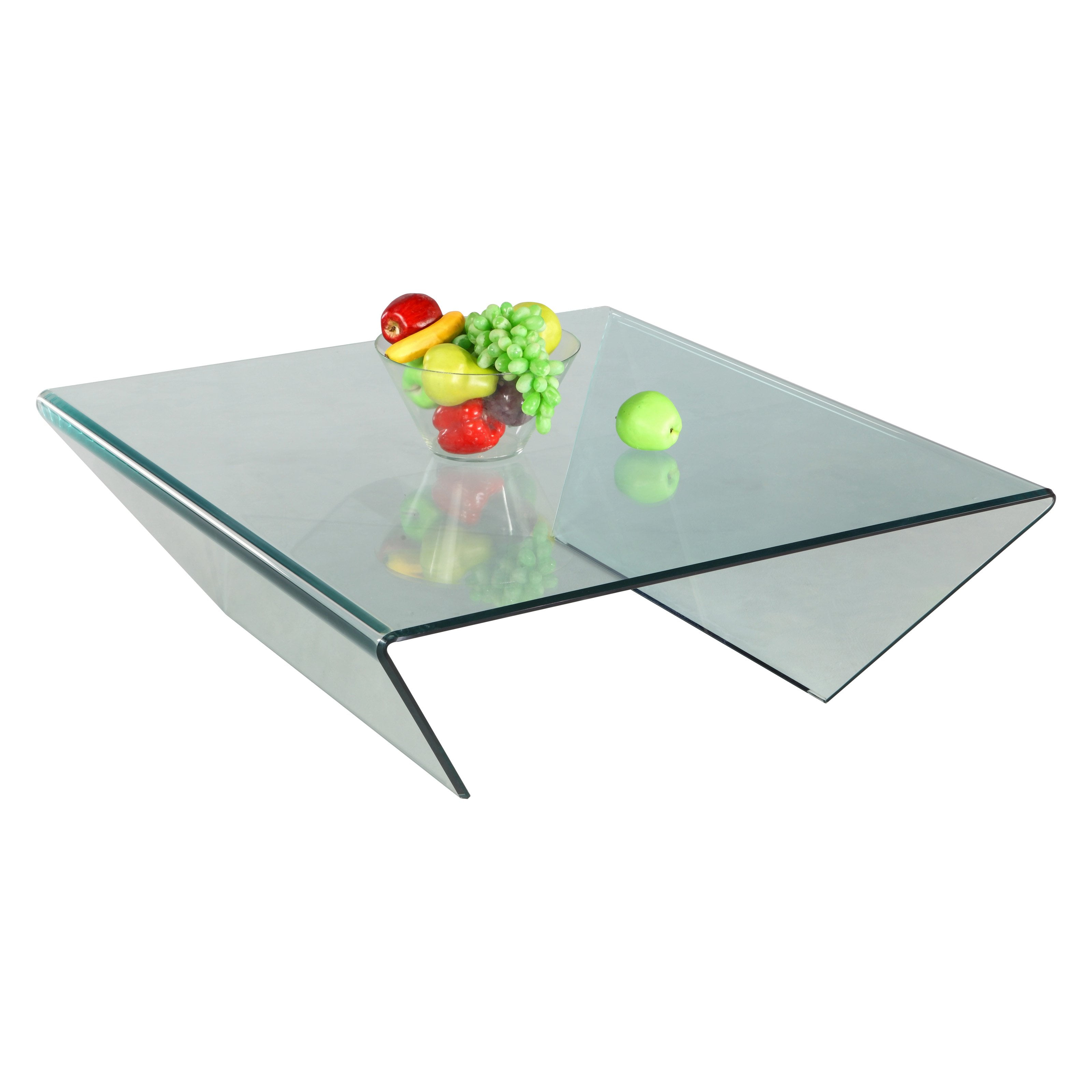 Chintaly Square Bent Glass Tail Table With Mirror Effect Chintaly Square Bent Glass Tail Table With Mirror Effect Com