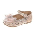thumbnail image 3 of Tosmy Sandals For Girls Closed Toe Heels Wedding Party Shoes Sequins Bow For Toddler For 2-2.5 Years, 3 of 9