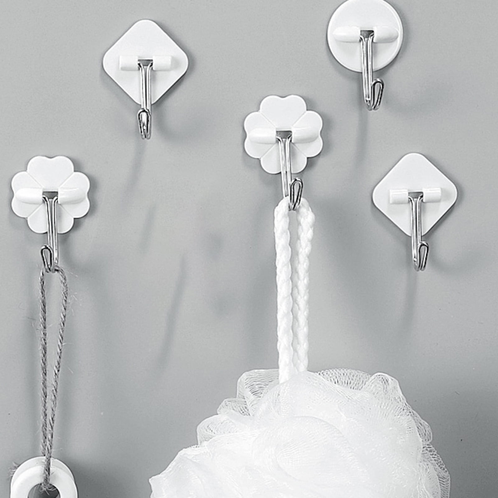 UDIYO 24Pcs Adhesive Hooks for Hanging Heavy Duty Wall Hooks Self