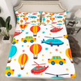 thumbnail image 1 of Erosebridal Cartoon Transportation Fitted Sheet Set Full, Car Helicopter Bedding Full Size 3-Piece (No Top Sheet), 1 of 6
