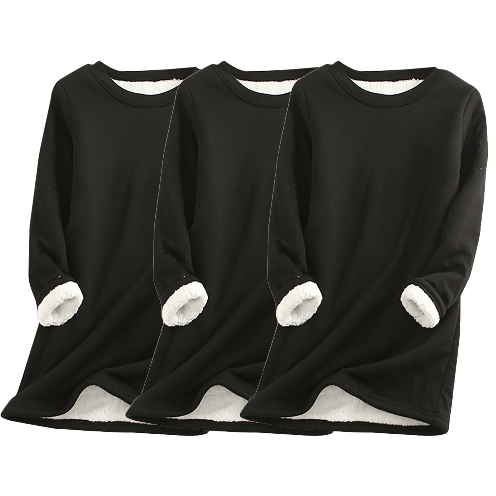 Sweat-shirt Thermique Polaire Homme Col V - Manches Longues, Uni, Pour Intérieur/extérieur, Automne-hiver - 3