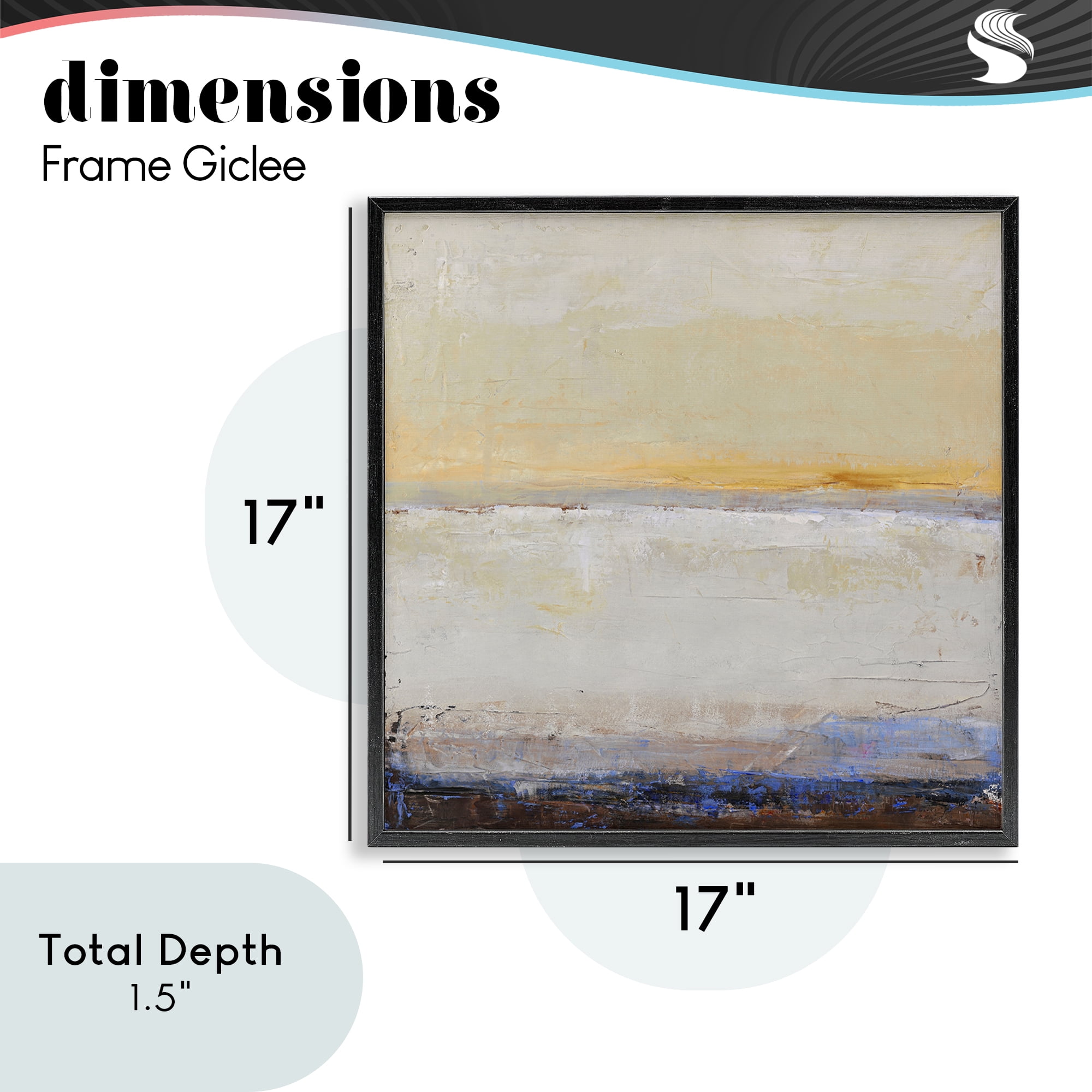 Sweeping Subtle Horizon Black Framed Giclee Art, design by Design Fabrikken