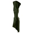 thumbnail image 3 of Women Dress Lace Up Hooded Vintage Pullover Dress High Low Bandage Long Slim Dress Cloak, 3 of 5
