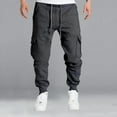 thumbnail image 2 of Vividxx Pants For Men Fall Winter Overalls Male Pocket Pants Sports Casual Pants Cargo Pants Solid Color Fashion, 2 of 6
