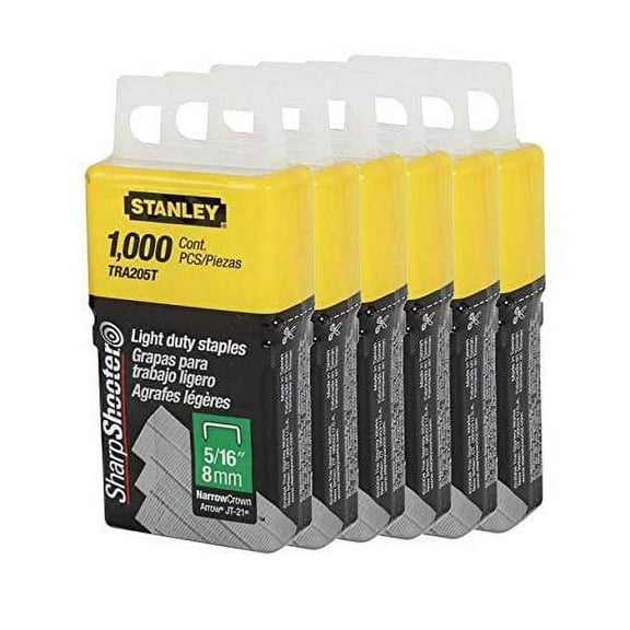 Stanley TRA205T 1,000 Units 5/16-Inch Light Duty Staples 6 pack