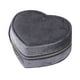 thumbnail image 1 of Joyero pequeño de viaje con forma de corazón, expositor de joyas, caja de almacenamiento para joyas Gris oscuro, 1 of 9
