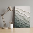 thumbnail image 4 of Layered Plaster Wave Canvas Wall Art for Living Room Bedroom Bathroom, Minimalist Abstract Green Textured Ocean Canvas Art Wall Decor, Artwork for Walls Home Office Decor, 24"x36", 4 of 9