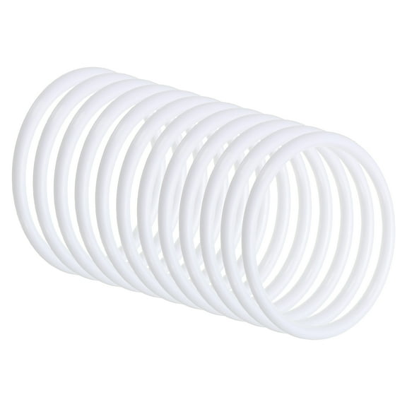 Uxcell 3.3 inch Dream Catcher Rings, 12Pcs Plastic Macrame Wreath Floral Round Ring Hoop, White