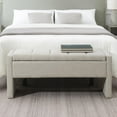 thumbnail image 3 of GZXS 47.25" Ottoman with Storage, Upholstered Entryway Bench with Safety Hinges, Bedroom Bench End of Bed, Light Gray, 3 of 8