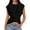*Black, variant on Women's Twist Front Round Neck Short Sleeve T-Shirt, Casual Solid Color Ruched Waist Blouse Black,Women's Plus S