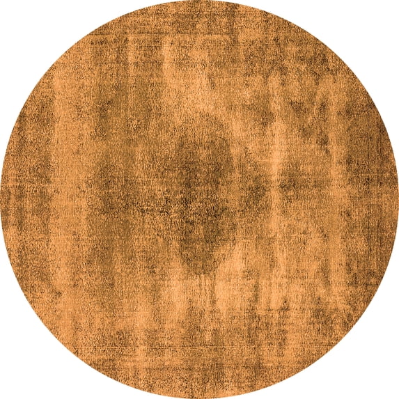 Ahgly Company Indoor Round Oriental Orange Industrial Area Rugs, 8' Round