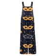 thumbnail image 3 of Fgvctg Womens Mardi Gras Jumpsuits Wide Leg Pant Dressy Overalls Mask Graphic Sleeveless Carnival Party Spaghetti Straps Jumpsuit Romper Bib Overalls Oversized Sprimg Pants With Pockets Dark Blue M, 3 of 6