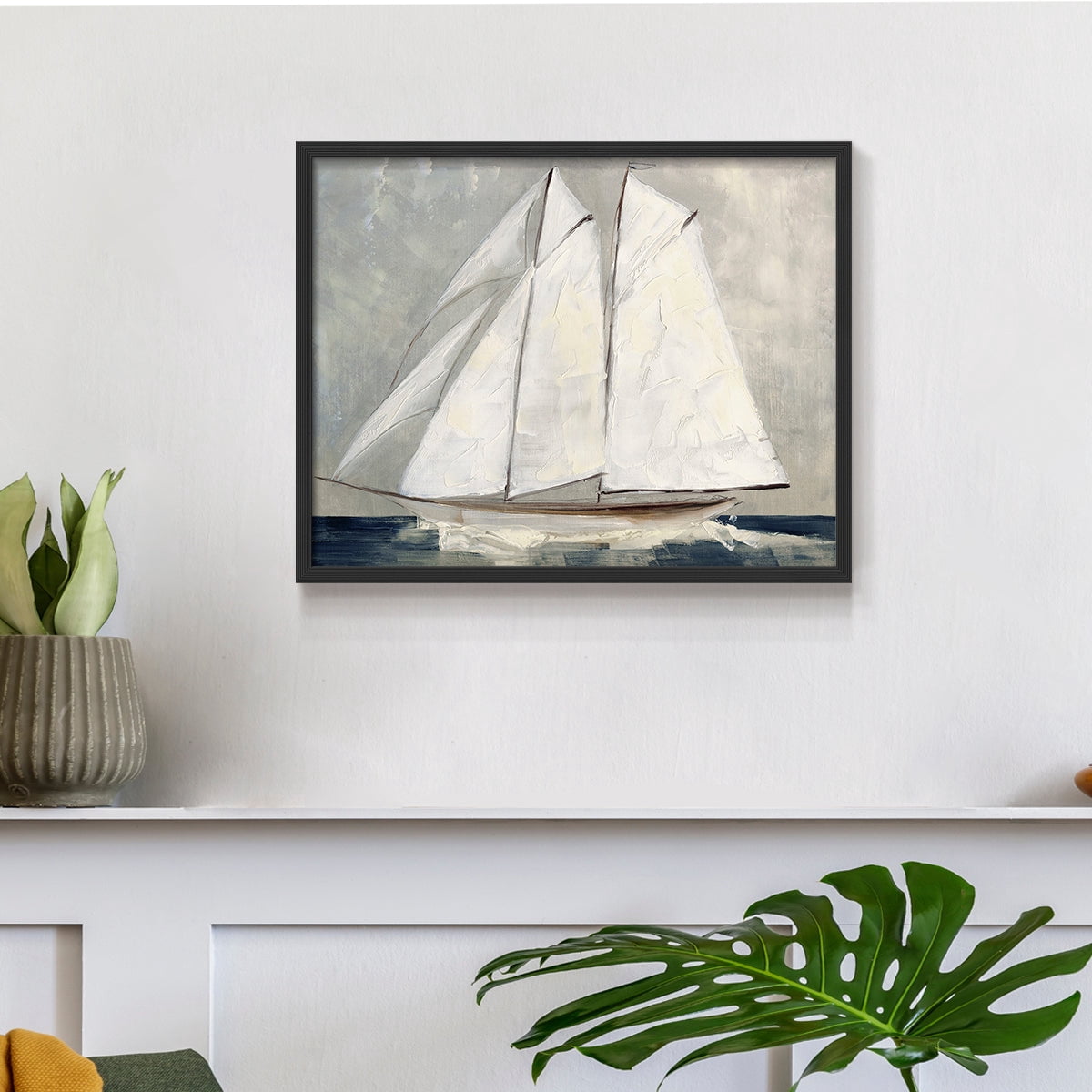 Setting Sail by Sally Swatland - Restickable Framed Giclée Print