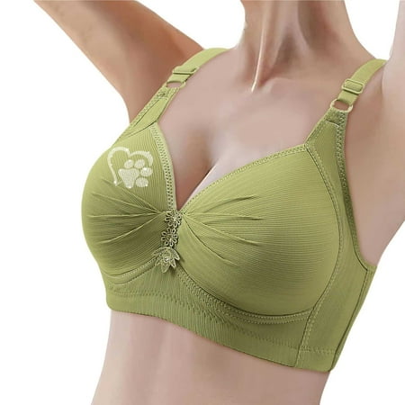 Riforla Women s Push up Wireless Bra Comfort Support No Underwire Bras Comfortable Wire Bralette Everyday Underwear Womens Bras Green 42
