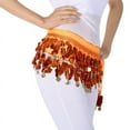 thumbnail image 2 of Fashion Belly Dance Skirt Wrap & Hip Scarf, Multi Color Chiffon Belly Dance Hip Wrap Scarf Coin Sequin Waistband Skirt Hip Belt Skirt,Orange, 2 of 2