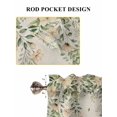 thumbnail image 6 of Watercolor Floral 2 Panel Kitchen Curtains for Small Windows, Spring Leaves Flowers Botanical Beige Bathroom Tier Curtain, Short Window Treatment for Bedroom/Living Room 55"x36", 6 of 6