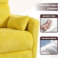thumbnail image 6 of Vineego 360°Swivel Rocker Recliner Chair Armrest-Style Massage Recliner with Comfy High Back for Living Room,Corduroy Yellow, 6 of 7