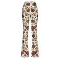thumbnail image 6 of AUNVITO Women's High Waist Flare Leg Pants Vintage Print Butt Lifting Slim Fit Casual Trousers, 6 of 9