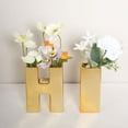thumbnail image 2 of Efavormart 6" Shiny Gold Plated Ceramic Letter "H" Sculpture Flower Vase, Bud Planter Pot Table Centerpiece, 2 of 10