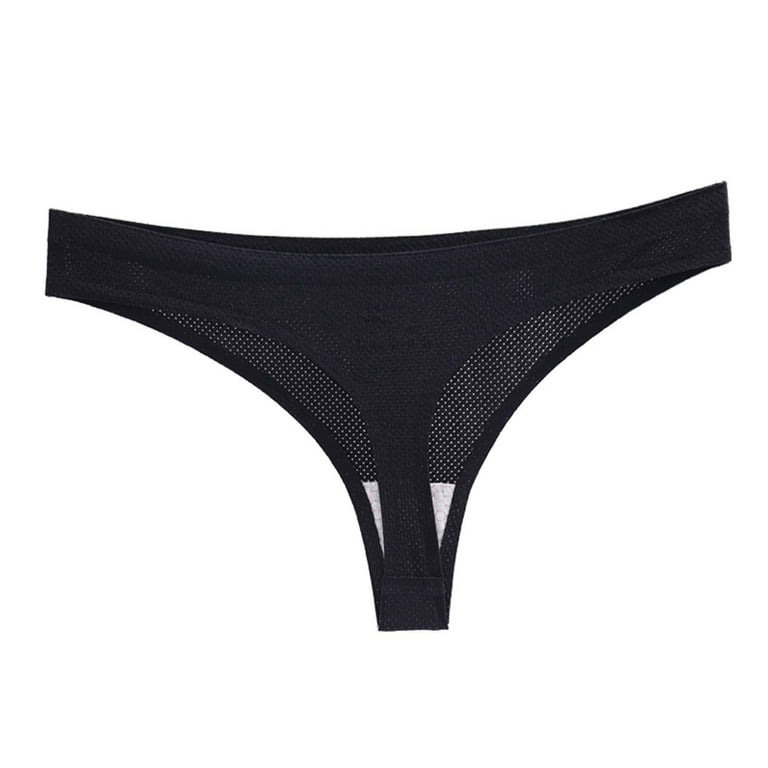 Efsteb Underwear Women Cotton Knickers Panties Underwear Breathable  Comfortable Solid Color Briefs Lingerie Briefs Black 