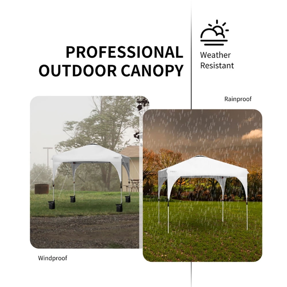 Aimee Lii 10 x 10 Feet Outdoor Pop-up Camping Canopy Tent with Roller Bag, Backyard Canopy Gazebo, White Aimee Lii 10 x 10 Feet Outdoor Pop-up Camping Canopy Tent with Roller Bag, Backyard Canopy Gazebo, White