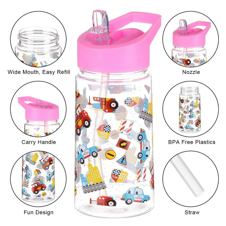 450/600ml Kids Water Bottle BPA Free Portable Safe Plastic Sport Shaker  Bottles With Straw For School Kids Children Baby Bottle - AliExpress