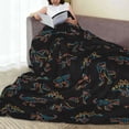 thumbnail image 6 of Fuzoiu Neon Dinosaur Print Ultra-Soft Micro Fleece Blanket,All Seasons Flannel Throw, Lightweight Blanket for Bed, Sofa, Couch, Movie Night, Camping, and Travel-60"x50", 6 of 7