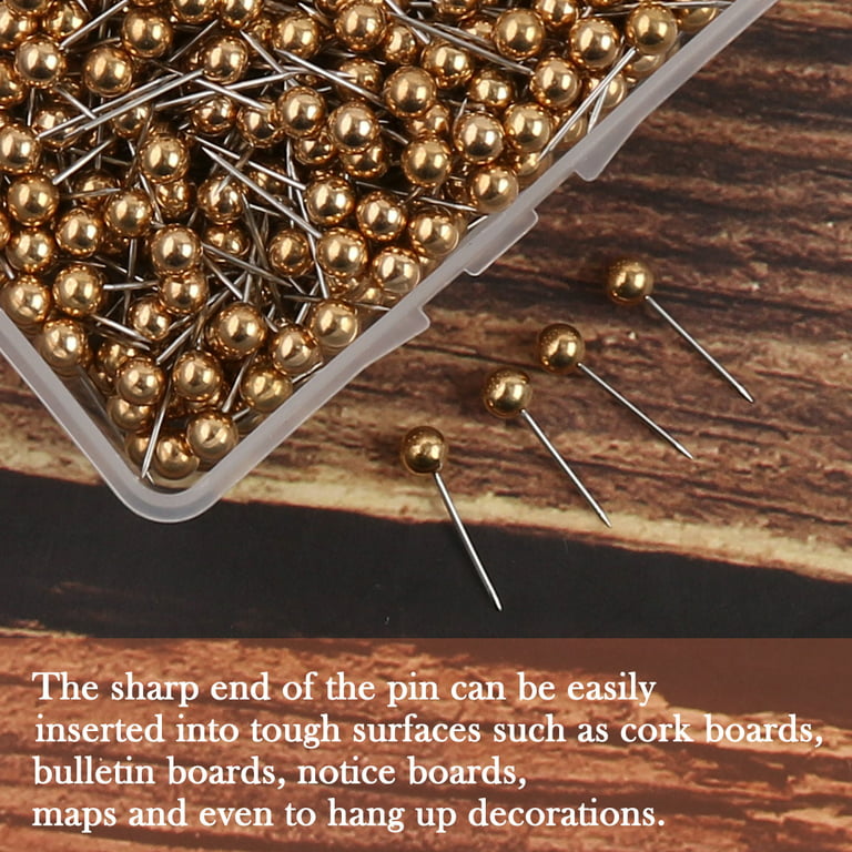 100pcs Gold Push Pins, Decorative Thumb Tack with Steel Point  Triangle-Shaped Push Pins for Cork Board Bulletin Board Map Craft Office  Wall (Total