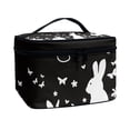 thumbnail image 2 of HELLHERO Polyester Travel Cosmetic Case Organizer Easter Bunnies Handle Hand-Held Multipurpose Women Men Desktop, 2 of 6