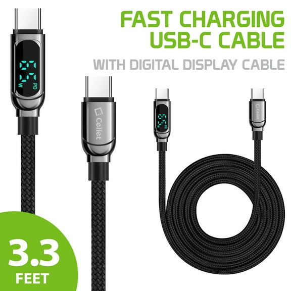 60W / 480Mbps Fast Charging USB-C Cable, 3.3 ft. USB-C to USB-C with Digital Display Cable Compatible with iPhone 15 Pro Max, iPhone 15 Pro, Galaxy Z Fold, Z Flip, S22 Ultra, S22 , S22, S21 Ultra 5G