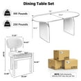 thumbnail image 4 of KATBOC Modern Dining Table and Chairs Set, 70in MDF Table with 4 Padded Boucle Chairs,Mid-Century for Home, Kitchen, Family Gatherings, Black&White, 4 of 8