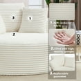 thumbnail image 6 of FIRSCOOK 55.9" Oversized Round Chair Lounge Chaise Indoor, Corduroy Cloud Sofa Chair, White, 6 of 6