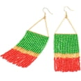 thumbnail image 4 of Handmade Beaded Tassel Earrings - Statement Seed Bead Earrings, Boho Beaded Fringe Drop Earrings for Women, 4 of 8