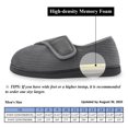 thumbnail image 3 of Diabetic Slippers Shoes for Men Arthritis Edema Adjustable Closure Memory Foam House Shoes, Grey 10, 3 of 7