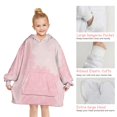 thumbnail image 6 of Pink Floral and Petal Pattern Blanket Hoodies for Kids 6-13YR Oversize Wearable Blanket Hoodies for Boys Girls Teens, 6 of 7